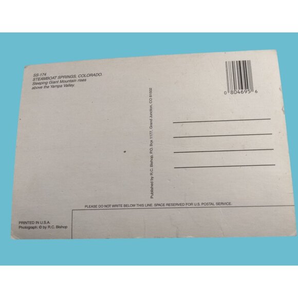 Steamboat Spring Colorado Post Card Yampa Valley Sleeping Giant Mountain - Picture 2 of 5